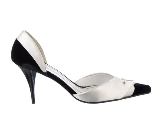 Sapato Chanel Two Tone Satin D’Orsay Pumps 38