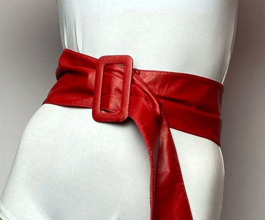 Cinto Couro Vermelho