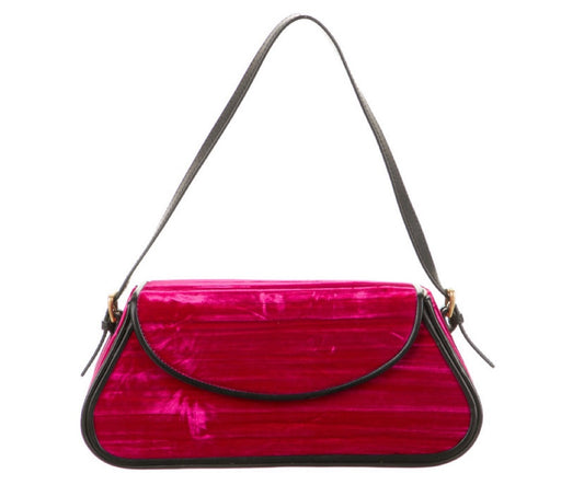 Bolsa By Far Veludo Vermelho