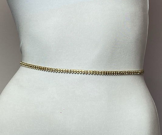 Cinto Corrente Dourada com Strass