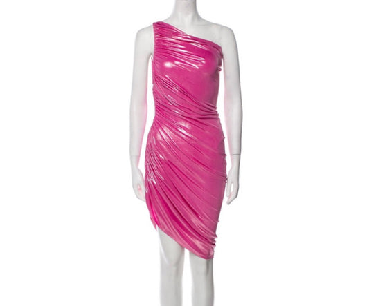 Vestido Rosa Metalizado Norma Kamali