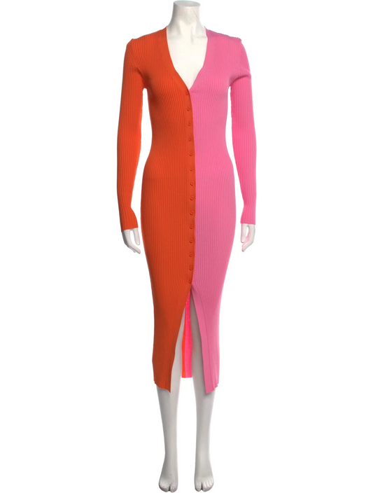 Vestido Colorblock Staud Laranja e Rosa