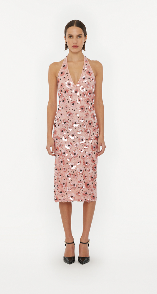 Vestido Rotate Rosa Bordado
