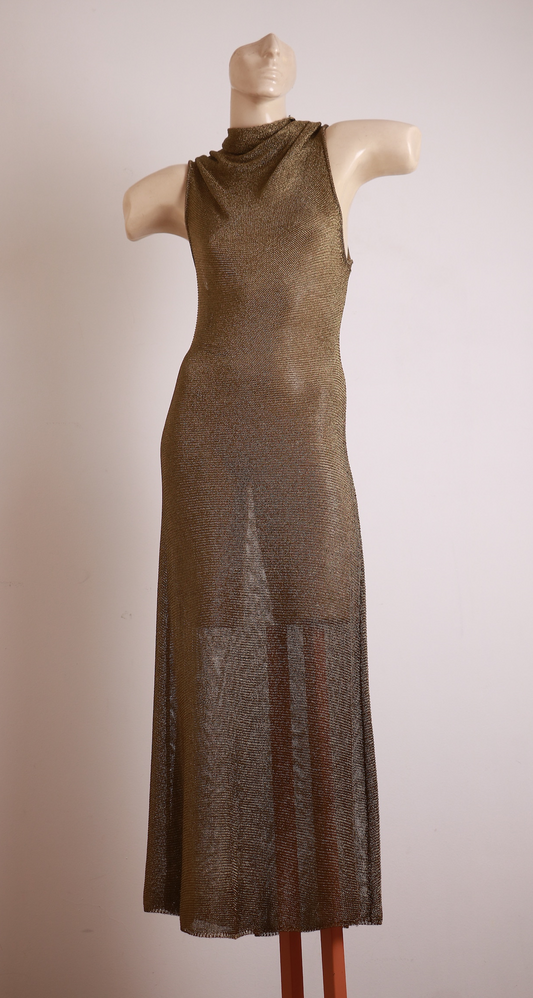 Vestido Metalizado Transparente