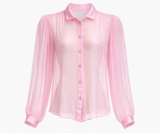 Camisa Rosa Transparente