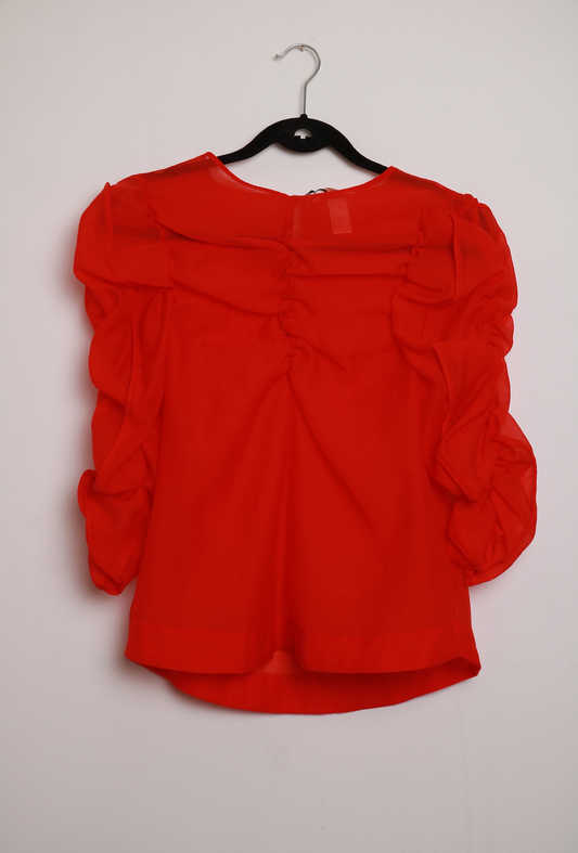 Blusa Vermelha com Transparência
