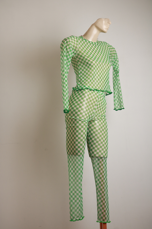 Conjunto Quadriculado de Tule