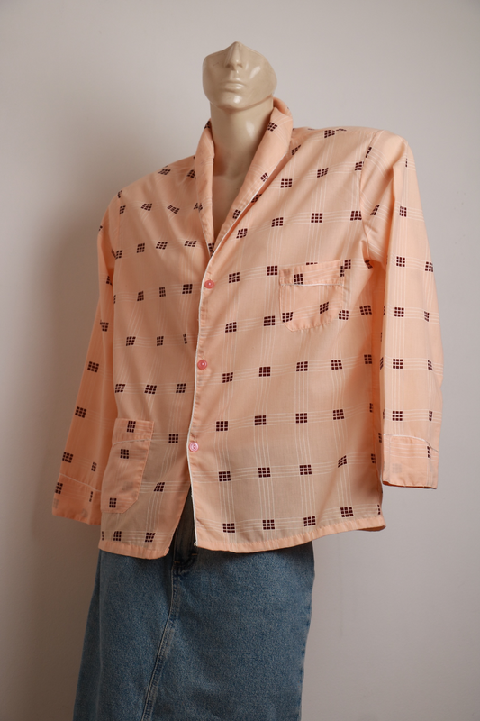 Camisa Vintage com Estampa Geométrica