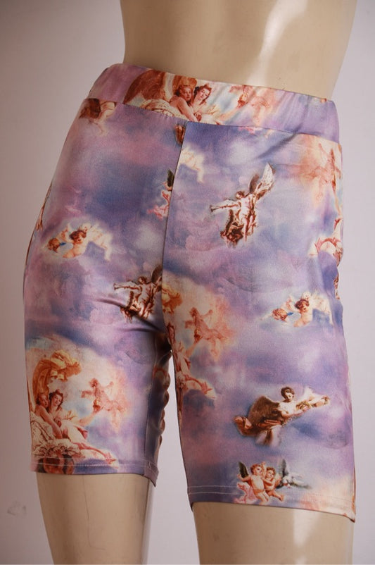 Shorts Lilás com Estampa