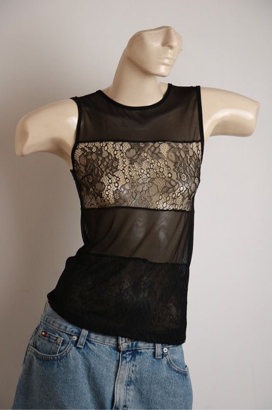 Blusa Regata com Renda