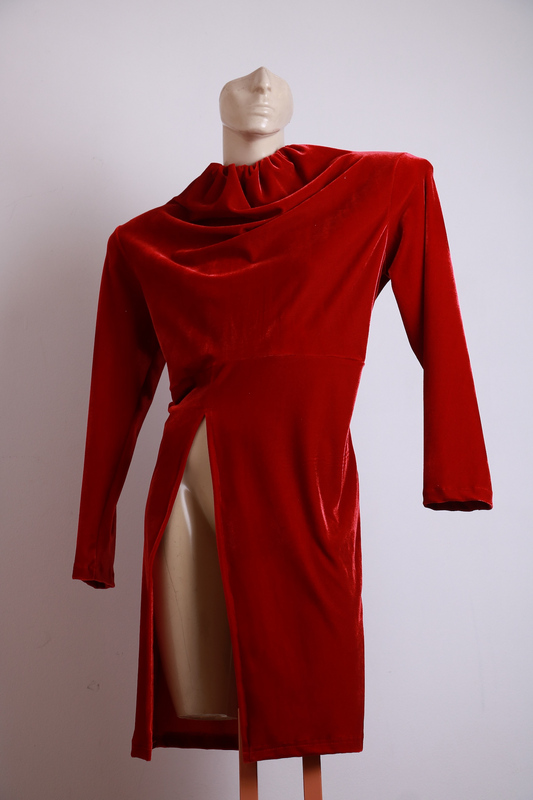 Vestido de Veludo Vermelho