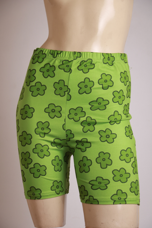 Biker Shorts Verde com Estampa