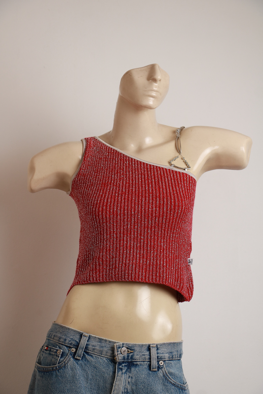 Cropped Vermelho com Brilho