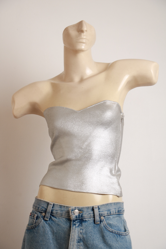 Blusa Prata sem Alças