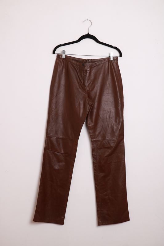 Calça de Couro Marrom