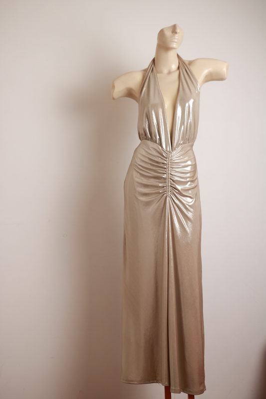 Vestido Frente Única Champagne