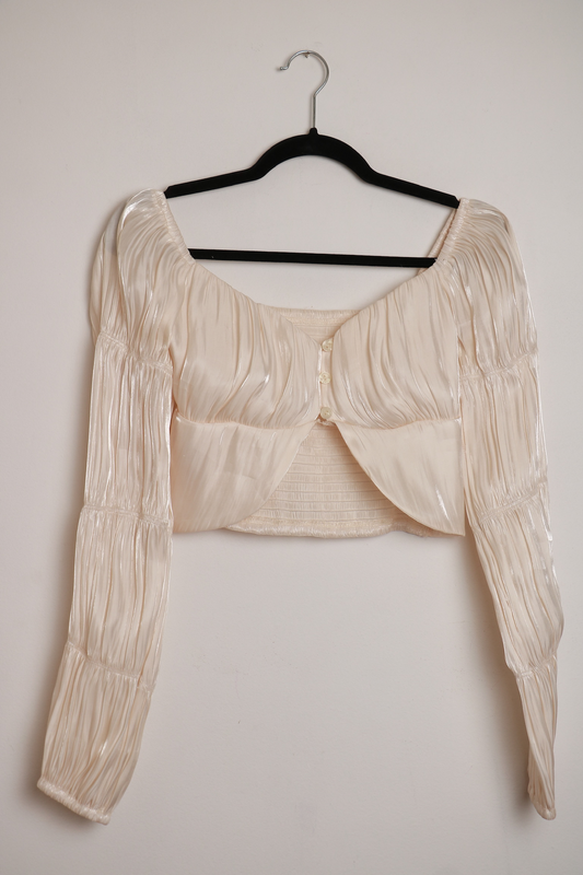 Cropped Branco com Texturas