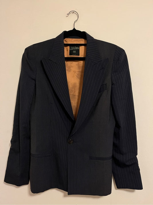 Blazer Jean Paul Gaultier Azul Marinho Risca de Giz