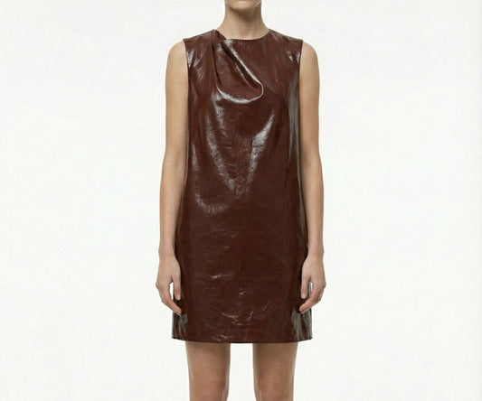 Vestido Couro Vinho MSGM