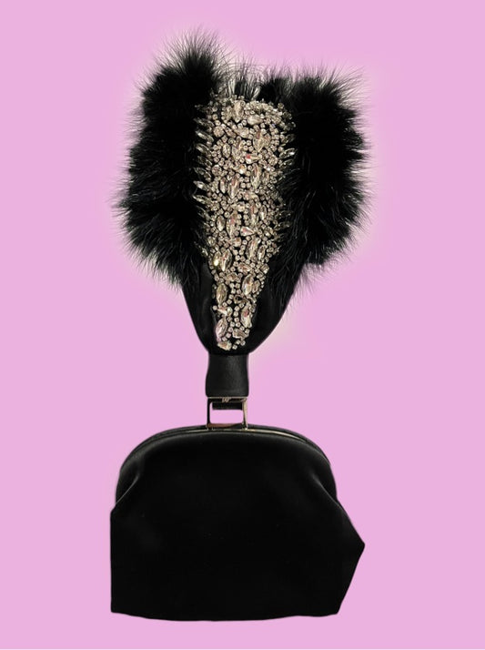 Bolsa Roger Vivier Preta Pluma / Prata