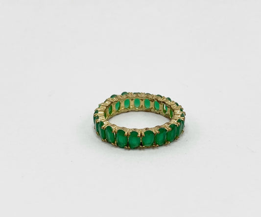 Anel Dourado com Verde