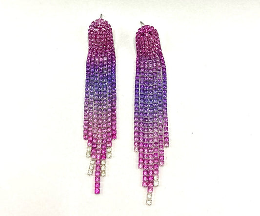 Brinco Rosa Strass