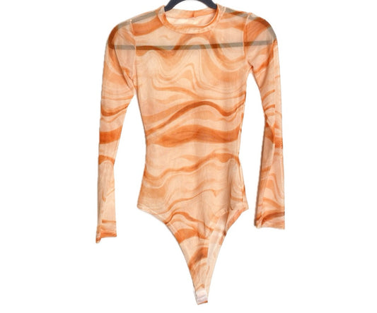 Body Tule Transparência Laranja