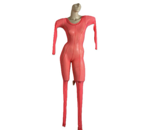 Macacão Rosa Neon com Transparência