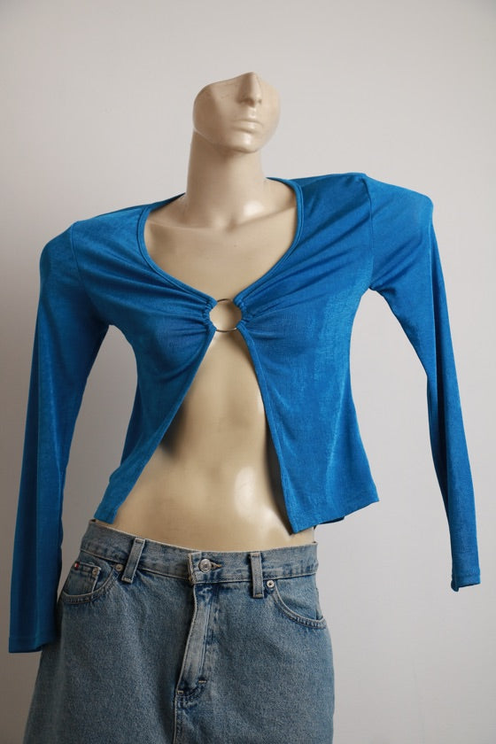 Blusa Azul Abertura