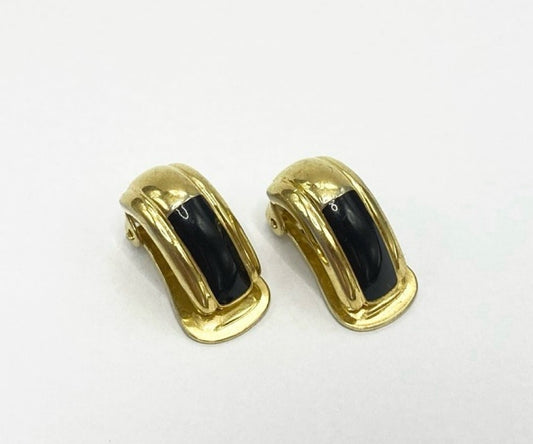 Brinco de Pressão Dourado com Preto