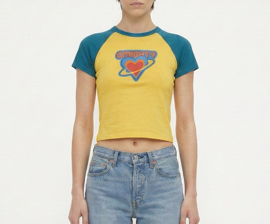 Blusa Omighty Amarela e Azul