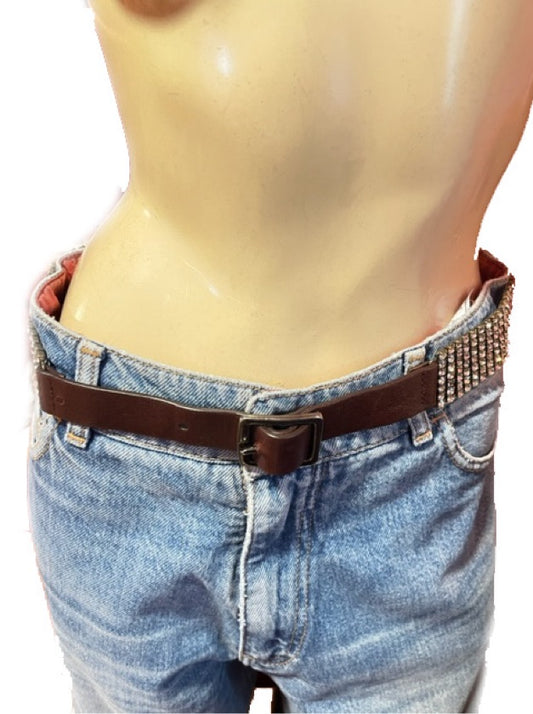 Cinto Marrom Strass