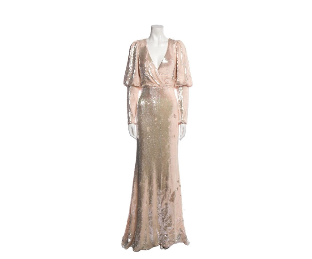 Vestido Badgley Mischka Premier Pérola Paetê