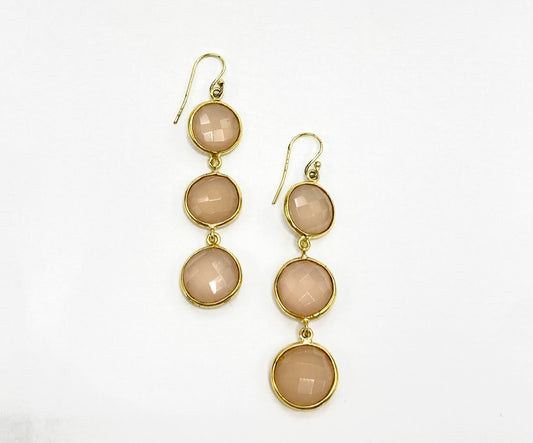 Brinco Redondo Rosa com Dourado