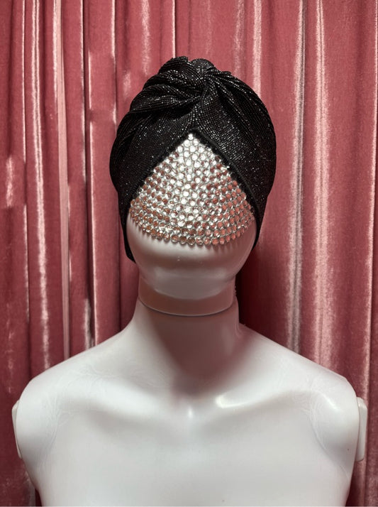 Turbante Preto Bilhante