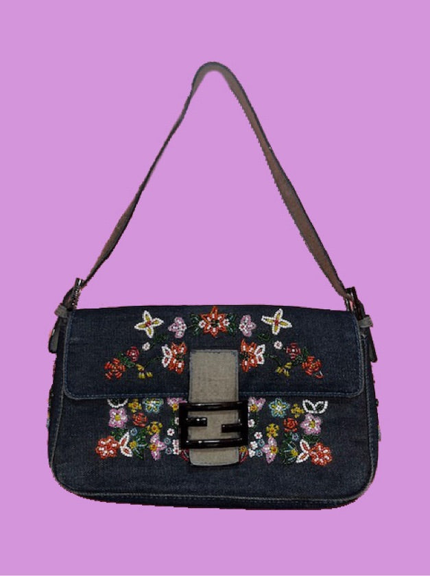 Bolsa Fendi Bordado Jeans