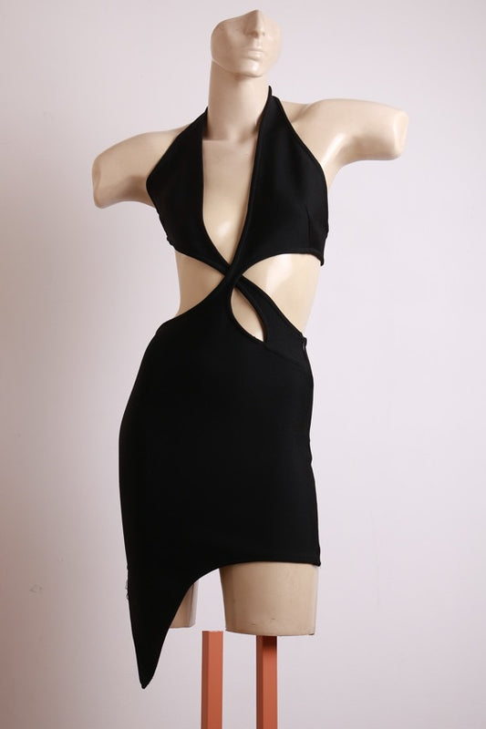 Vestido Preto Cruzado