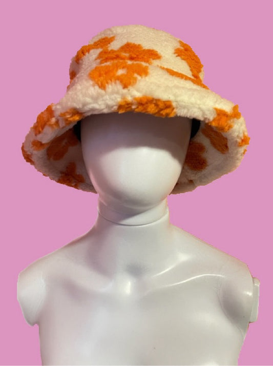 Bucket Hat Peludo Laranja