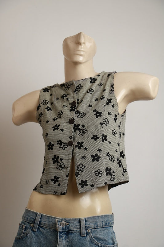 Blusa Flores Cinza