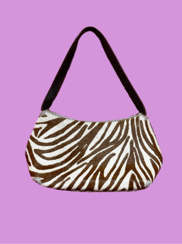 Bolsa Animal Print Branca / Marrom