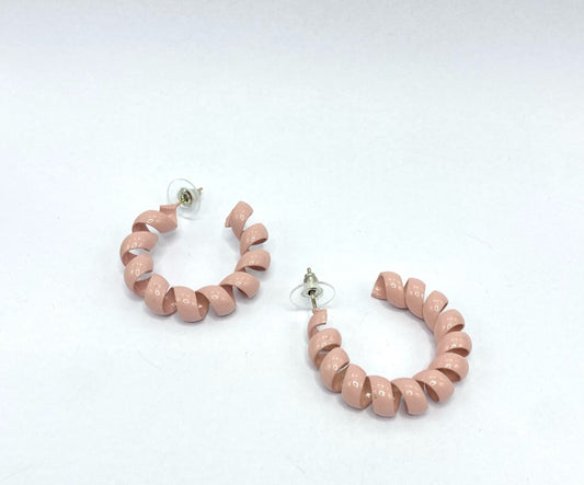 Brinco Argola Espiral Rosa