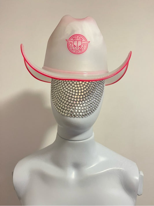 Chapéu Neon Cowboys Branco / Rosa