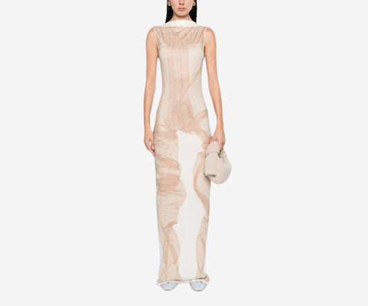 Vestido Acne Studios Branco com Marrom