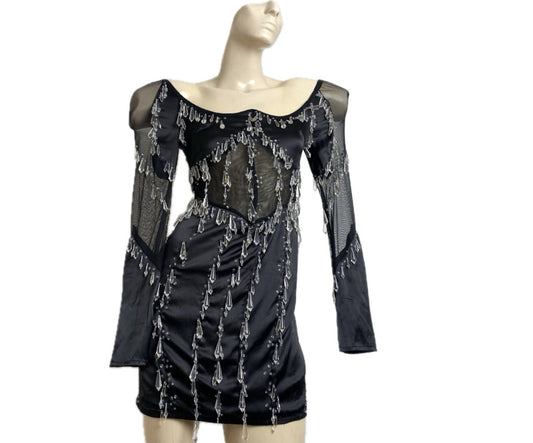 Vestido Asos Preto com Cristais