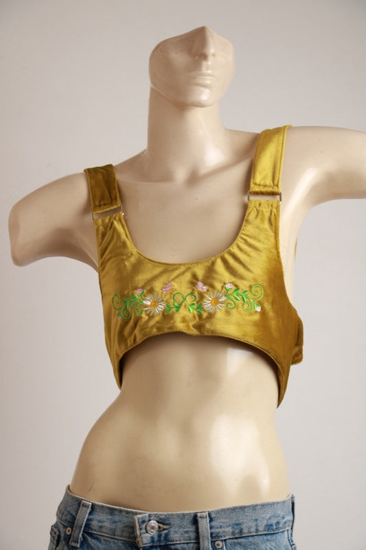 Blusa Urban Outifitters Verde Bordado